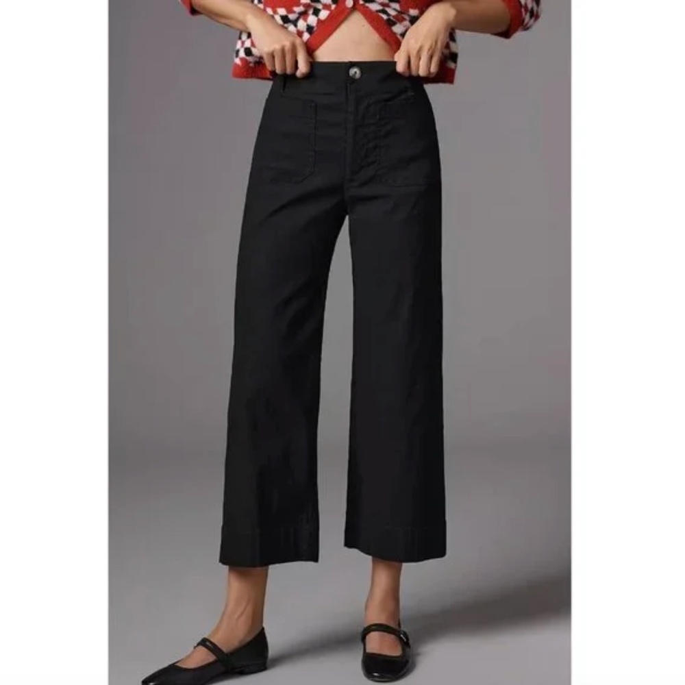 Anthropologie Maeve the Colette Magic Fabric Crop Wide-Leg Pants